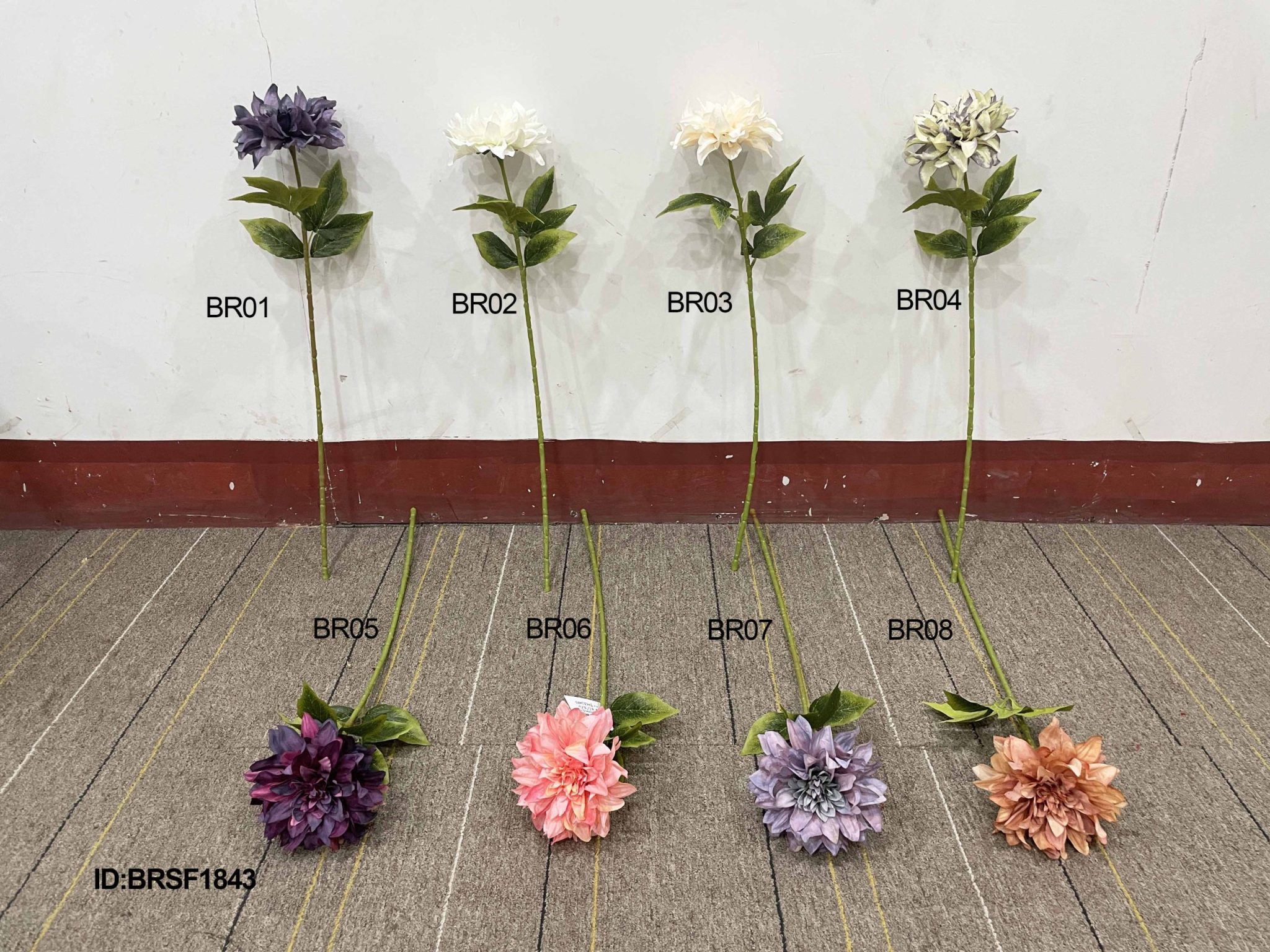 تک ساقه ابریشم با کیفیت بالا گل گل محمدی عمده فروشی چین BRSF1843