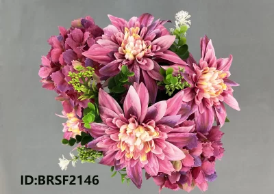 Artificial dahlia and hydrangeas mix bouquet China supplier BRSF2146