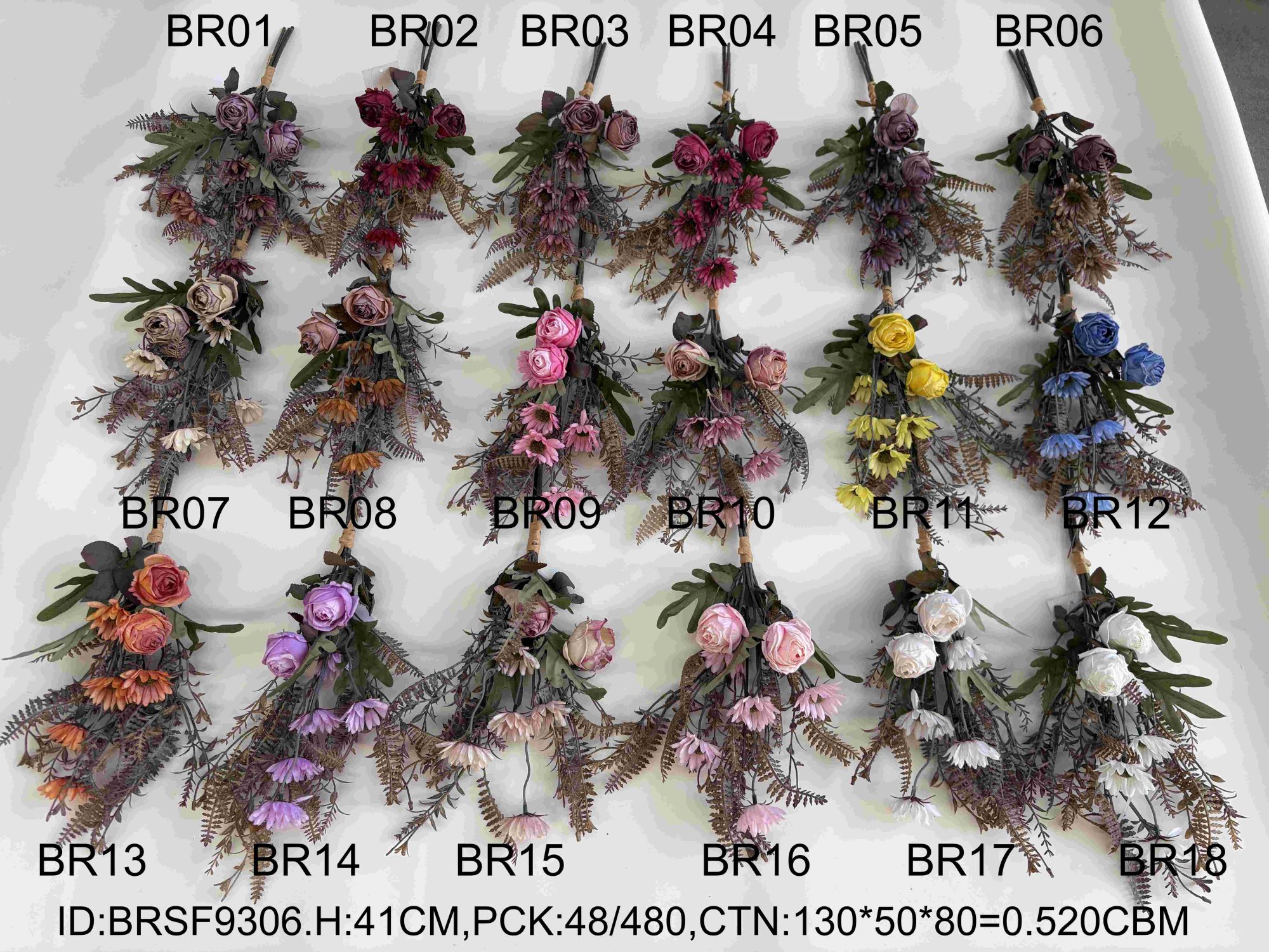 Ramo atado a mano rosas y flores de mamá China BRSF9306