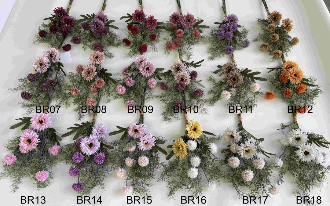 Artificial chrysanthemum hand tied bouquet for decoration China supplier BRSF9307