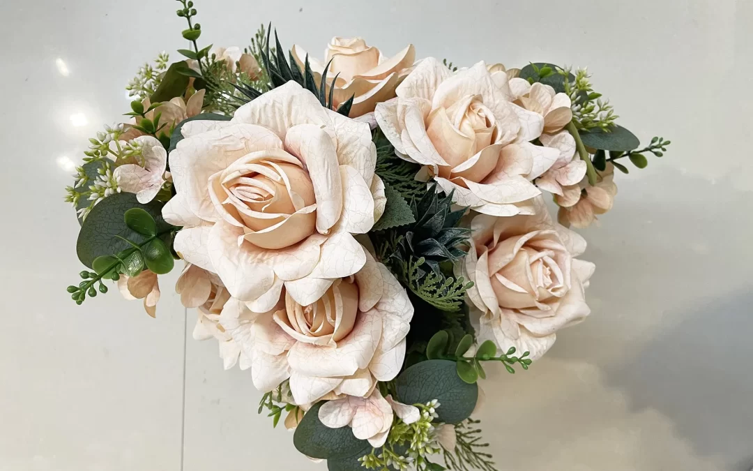 silk rose flower boquet chinese BR260006