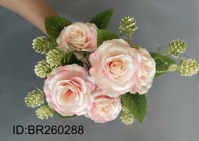 5 head Faux Roses Event Planner Reliable China Supplier BR260288