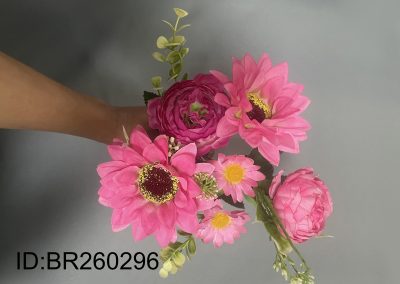 Mix Artificial Silk Flower Bouquet Wholesale Faux Flowers China Top Manufacturer BR260296