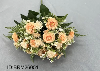 China Bridal Bouquet Small Faux Roses Supplier | Factory Price Wholesale Export BRM26051