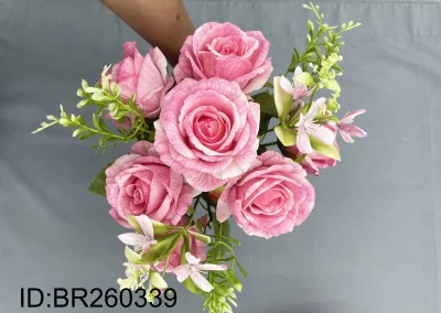 Custom Artificial rose China Wholesale Artificial Plants For Home Decor BR260339