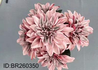 Custom 5 stems dahlia Flowers China Factory Wholesale Pricing Artificial Bouquets BR260350