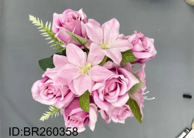 Factory Direct Artificial rose China Custom Designs Silk Florals BR260358