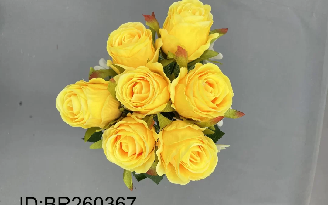 China artificial 7 stems tea rose flowers Custom Order Wholesale Factory Price  BR260367
