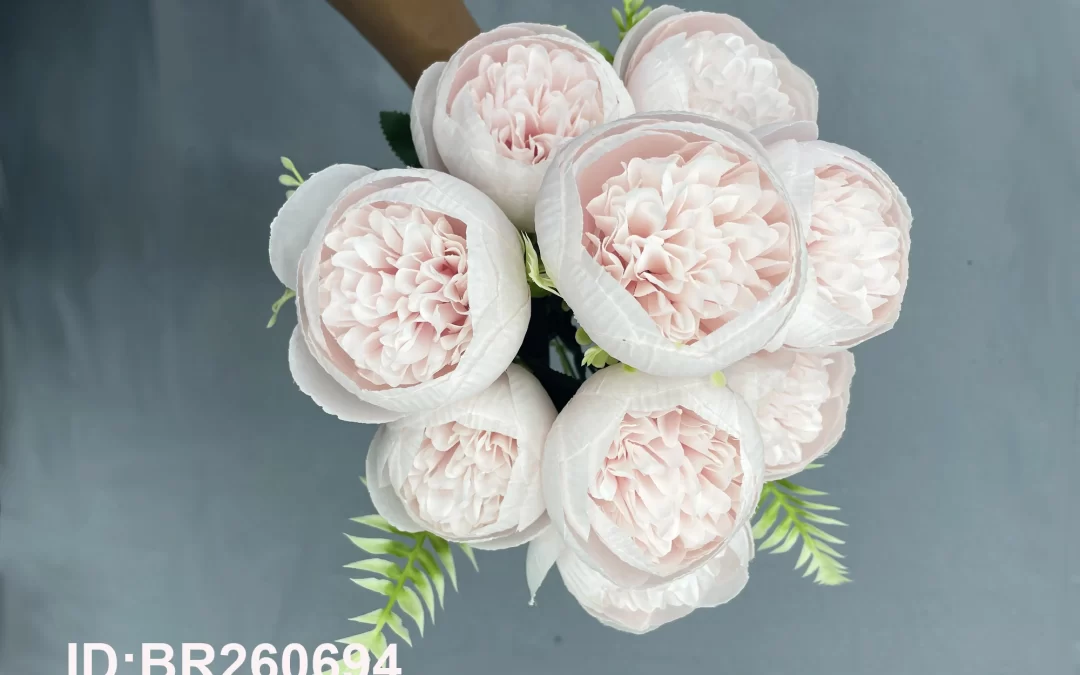 florist fake flowers tea rose bouquet in China exporter BR260694