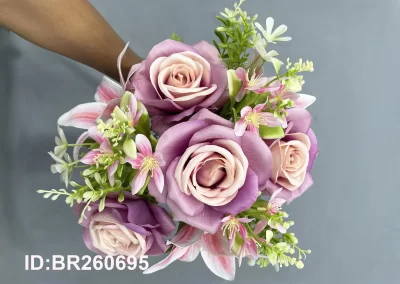 artificial rose floral bouquet 7 stem in bulk BR260695