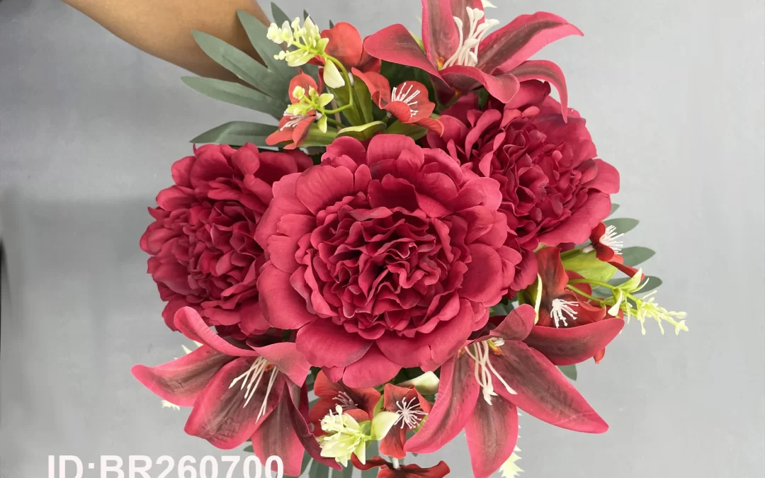 artificial flower bouquet wedding real touch peonies wholesale BR260700