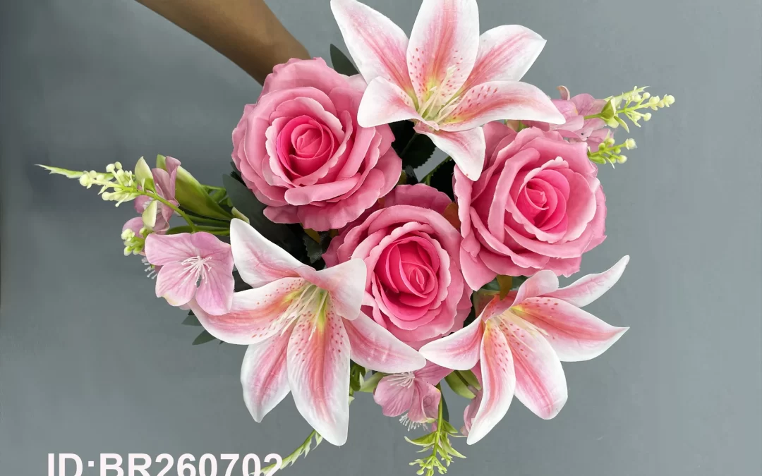import faux rose bouquet from China BR260702