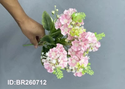 Petit bouquet de gloire du matin artificiel pour événement fournisseur chinois BR260712