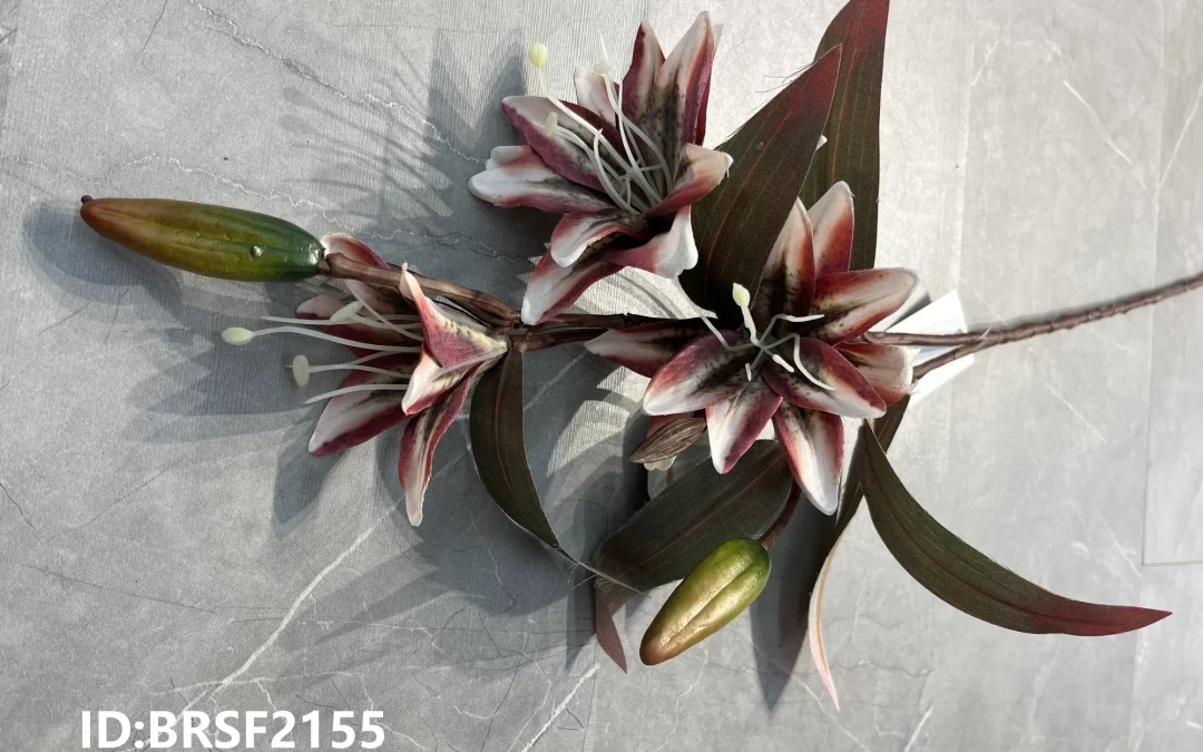 Autumn artificial flowers long stem lilies China factory exporter price BRSF2155