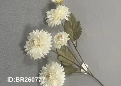 Fleur de chrysanthème artificielle en soie, marguerite, tige de maman avec feuilles BR260777